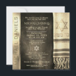 Pub Mitzvah Prayer Shawl-inbjudan Inbjudningar<br><div class="desc">Anpassa den här inbjudan från guld Pub Mitzvah med en böneshawl i guld och David Star.</div>