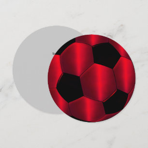 Pub Mitzvah Red and Black Soccer Ball Inbjudningar