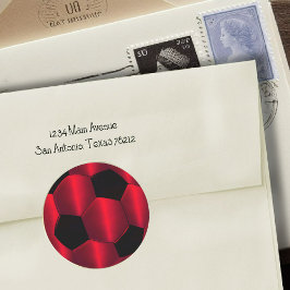 Pub Mitzvah Red and Black Soccer Ball Runt Klistermärke