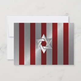 Pub Mitzvah Red och Silver Rand med Star Inbjudningar