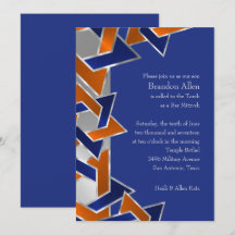 Pub Mitzvah Silver Blue Orange Star of David