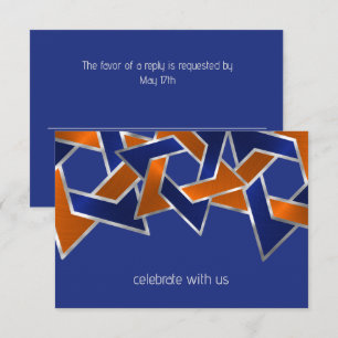 Pub Mitzvah Silver Blue Orange Star of David OSA Kort