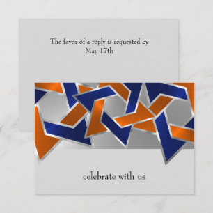 Pub Mitzvah Silver Blue Orange Star of David OSA Kort