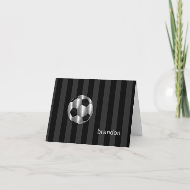 Pub Mitzvah Silver Fotbolls-Balls Anteckningskort (Framsida)