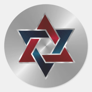 Pub Mitzvah Silver marinblå David-stjärnan (blå) Runt Klistermärke