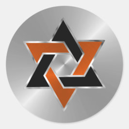 Pub Mitzvah Silver Orange David-stjärnan, Black St Runt Klistermärke
