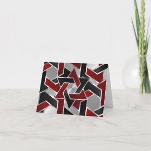 Pub Mitzvah Silver Red Black Star of David Kort