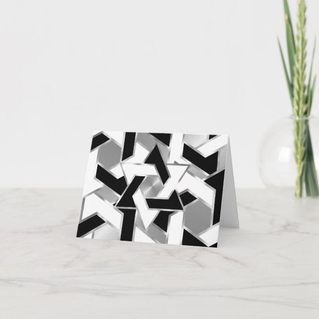 Pub Mitzvah Silver Svartvit David-stjärnan Tack Kort (Framsida)