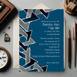 Pub Mitzvah Silver Teal Blue Grått Star of David Inbjudningar<br><div class="desc">Pub Mitzvah Silver Teal Blue Grått Star of David Pub Mitzvah och Bat mitzvah inbjudan är designad av Umua. Tryckt och avsänt av Zazzle eller dess partner.</div>