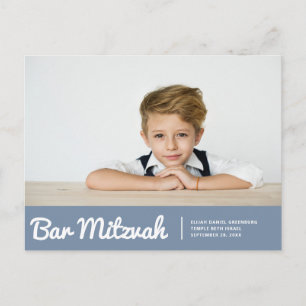 Pub Mitzvah Simple Modern Anpassningsbar Photo Inb Vykort