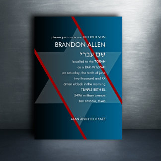 Pub Mitzvah Simple Modern Du väljer Färg Inbjudningar