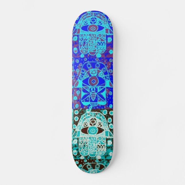 Pub Mitzvah "SkateBoardpresentartikel": Hamsa Skateboard Bräda 19,5 Cm (Framsida)