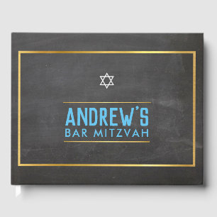 PUB MITZVAH smart fet stil guld grått aqua Gästböcker