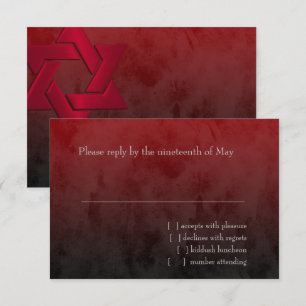 Pub Mitzvah Snyggt David Ombre Red Star OSA Kort