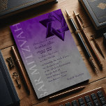 Pub Mitzvah Snyggt Lila Star of David Ombre Inbjudningar<br><div class="desc">Pub Mitzvah Snyggt Lila Star av David Ombre Pub Mitzvah och Bat mitzvah inbjudan är designad av Umua. Tryckt och avsänt av Zazzle eller dess partner.</div>