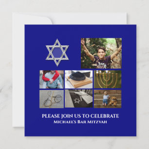 Pub Mitzvah star David fotocollage blue