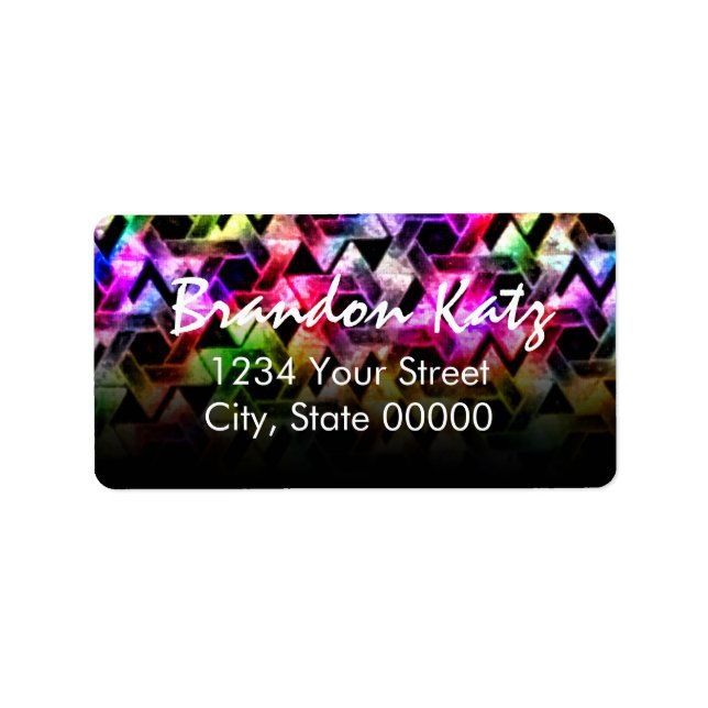 Pub Mitzvah Star of David Damask Black Fade Adressetikett (Framsidan)