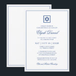 Pub Mitzvah Star of David Elegant Classic Blue Inbjudningar<br><div class="desc">Sammansatt av elegant serif och kursiv manustypografi på ram med David-stjärnan. Den här designen är tidlös,  klassisk och elegant.

Detta är designat av Select Party Supplies,  exklusiv för Zazzle.

Tillgänglig här:
http://www.zazzle.com/selectpartysupplies</div>