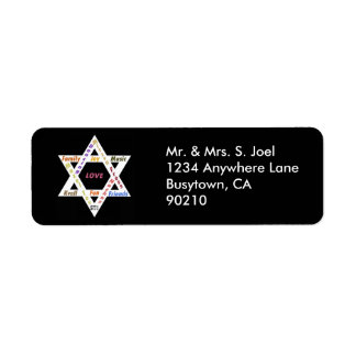 Pub Mitzvah Star of David Return Address Label Returadress Etikett