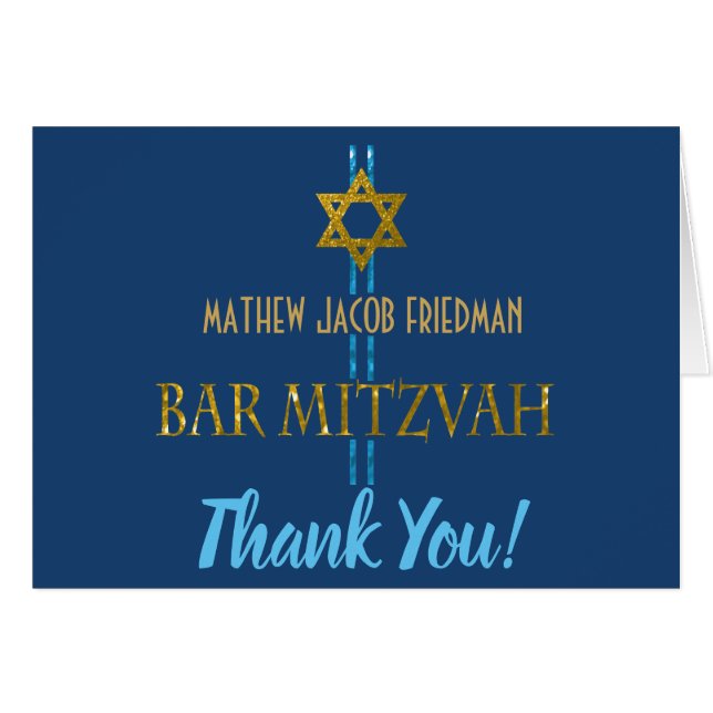 Pub Mitzvah Star of David Tack OBS Kort (Framsidan Horizontal)