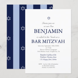 Pub Mitzvah-stjärnan av David Jewish Blue Rand Inv Inbjudningar