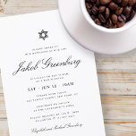 Pub Mitzvah-stjärnan av David Minimalist Modern Inbjudningar<br><div class="desc">Design består av sans serif-typografi och lekfull kursiv skripttypografi på en enkel bakgrund. Finns här: http://www.zazzle.com/store/selectpartysupplies</div>