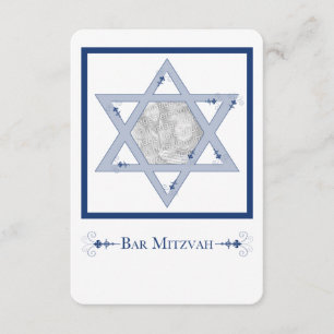 pub mitzvah (stjärnan på det snygga fotokortet) inbjudningar