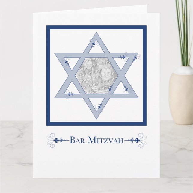 pub mitzvah (stjärnan på det snygga fotokortet) kort (Framsida)
