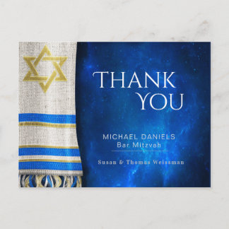 Pub Mitzvah Tack Prayer Shawl Blue Vykort