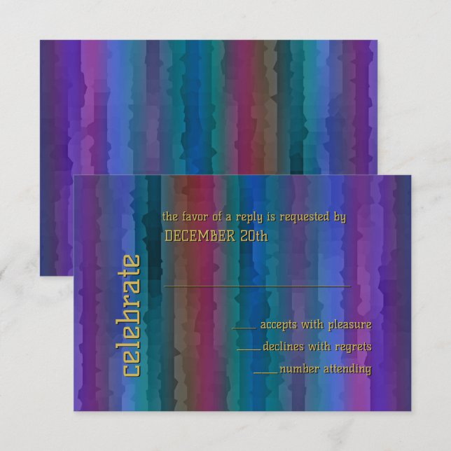 Pub Mitzvah Techno Streaks-inbjudan OSA Inbjudningar (Fram/baksida)