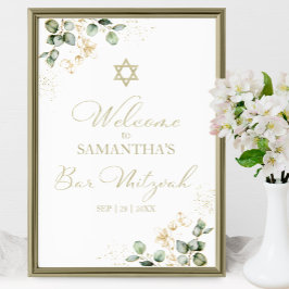 Pub Mitzvah Välkomstsignaturer | Eucalyptus Gilded Poster