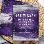 Pub Mitzvah Vold Modern Type Silver Foil Lila Inbjudningar<br><div class="desc">Var stolt, gladd och visa den här milstolpen av Pub Mitzvah! Skicka ut den här coolan, en unik, modern inbjudan till personligen om en händelse att komma ihåg. Folipenseldrag för metallisk silver och David Star, tillsammans med fet, vit typografi, täcker över en rik, mörk lila vattenfärgsbakgrund för . Anpassa anpassningsbarna...</div>