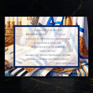 Pub Mitzvah Watercolor Tallit 3 Inbjudningar