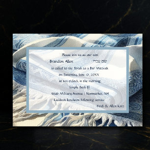 Pub Mitzvah Watercolor Tallit 4 Inbjudningar