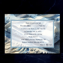 Pub Mitzvah Watercolor Tallit 4 Inbjudningar