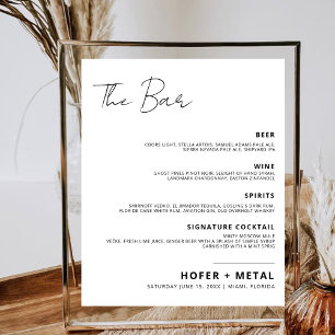 Pub Modern Drink Menu minimalistisk Bröllop Pub Poster