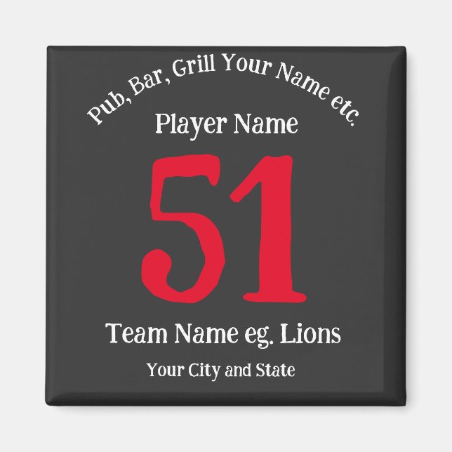 Pub Pub Grill Namn nummer ditt namn i stadsstaten Magnet (Framsidan)