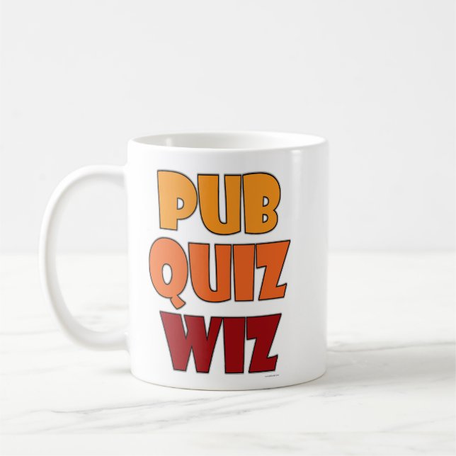 Pub Quiz Wiz Funny Trivia Challenge Design Kaffemugg (Vänster)