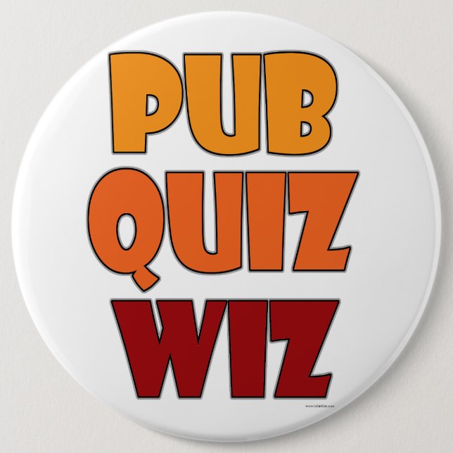 Pub Quiz Wiz Funny Trivia Champion Roligt Knapp (Framsida)