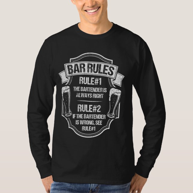 Pub Regler Drink Klubb Pub Alcohol Bartender Party T Shirt (Framsida)