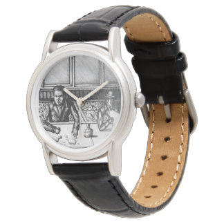 Pub Scene Hand plockade Watch Armbandsur
