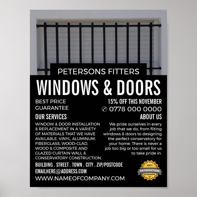 Pub & Shutters, Window & Door Fitter Company Poster (Framsidan)