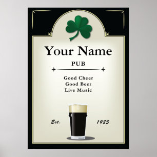 Pub Sign, Irish Pub, Personlig Poster