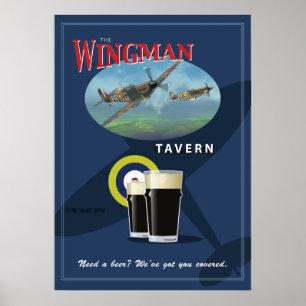 Pub Sign, "Wingman Tavern" Poster