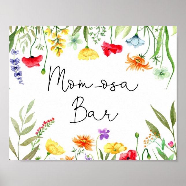 Pub tecken på färgade vilda blommor Mamma-osa mimo Poster (Framsidan)