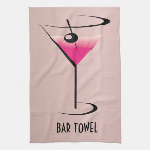 Pub Towel Rosa Martini Cocktail-glas Kökshandduk