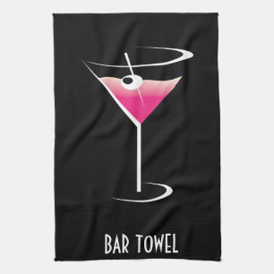 Pub Towel Rosa Martini Glas Kökshandduk