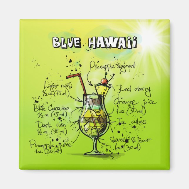 Pub Tropical Cocktail Recipe Magnet (Framsidan)