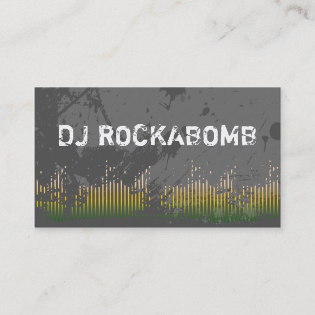 Pubar för musik för Dj-visitkortar gula Visitkort (Framsida)