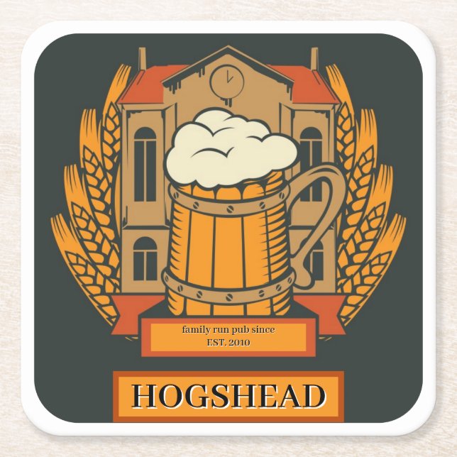 Pubar, Pub Beer Square Mat Underlägg (Framsidan)